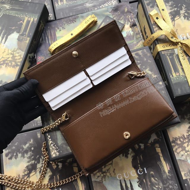 Gucci錢包 古馳2020新款 甩紋牛皮 Gucci三折短錢包 474746黑色全皮  gdj1176